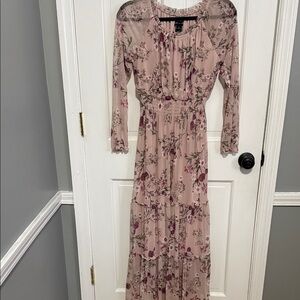 Chic Long Sleeve Floral Maxi Dress